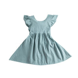 Summer linen basics dress - Blue