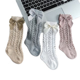 Bow Crochet socks - White