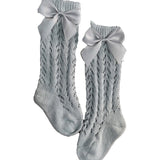 Bow Crochet socks - Blue