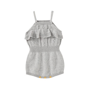 Knitted cut out singlet romper - Grey