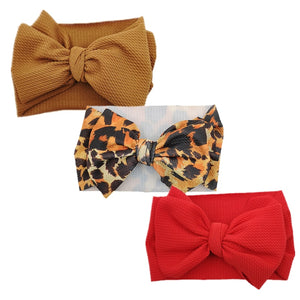 3 x Headwrap pack - Tan, leopard, red