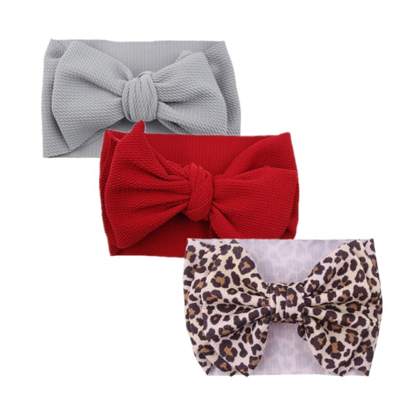 3 x Headwrap pack - Grey, red, leopard