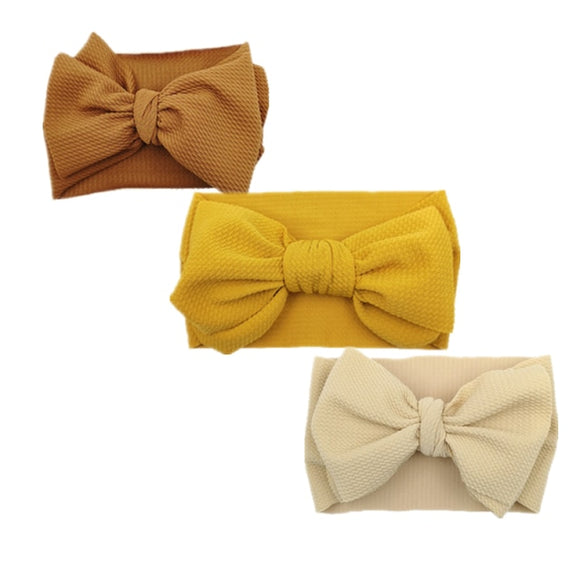 3 x Headwrap pack - Tan, mustard, beige
