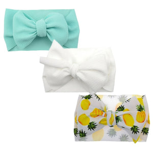 3 x Headwrap pack - Aqua, white, pineapple