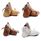 Leather look baby boots - Beige