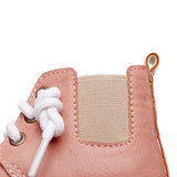 Leather look baby boots - Pink