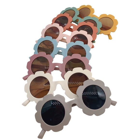 Flower sunglasses matte - Baby pink