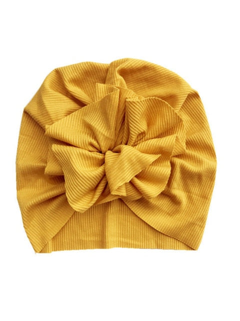 Ribbed Ruffle Turban - Yellow