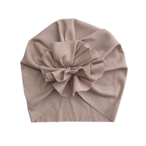 Ribbed Ruffle Turban - Latte