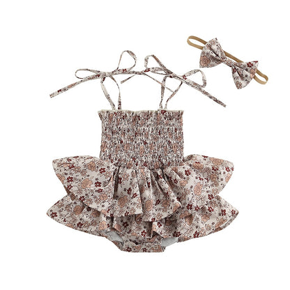 Scrunch posy ruffle romper