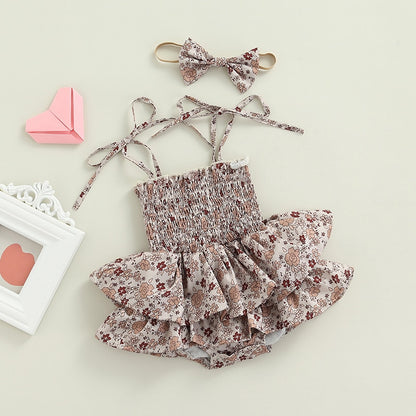 Scrunch posy ruffle romper
